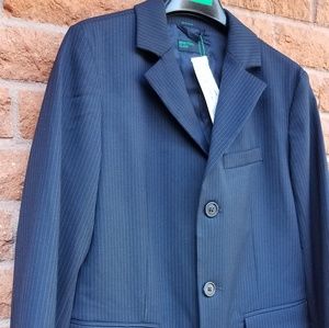 Boys Navy & Pinstripe Blazer